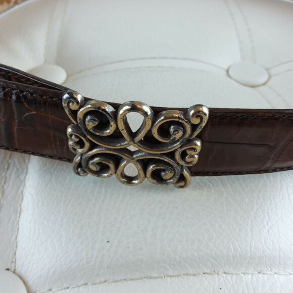 Lady Canterbury brown croco leather belt - Picture 3 of 16